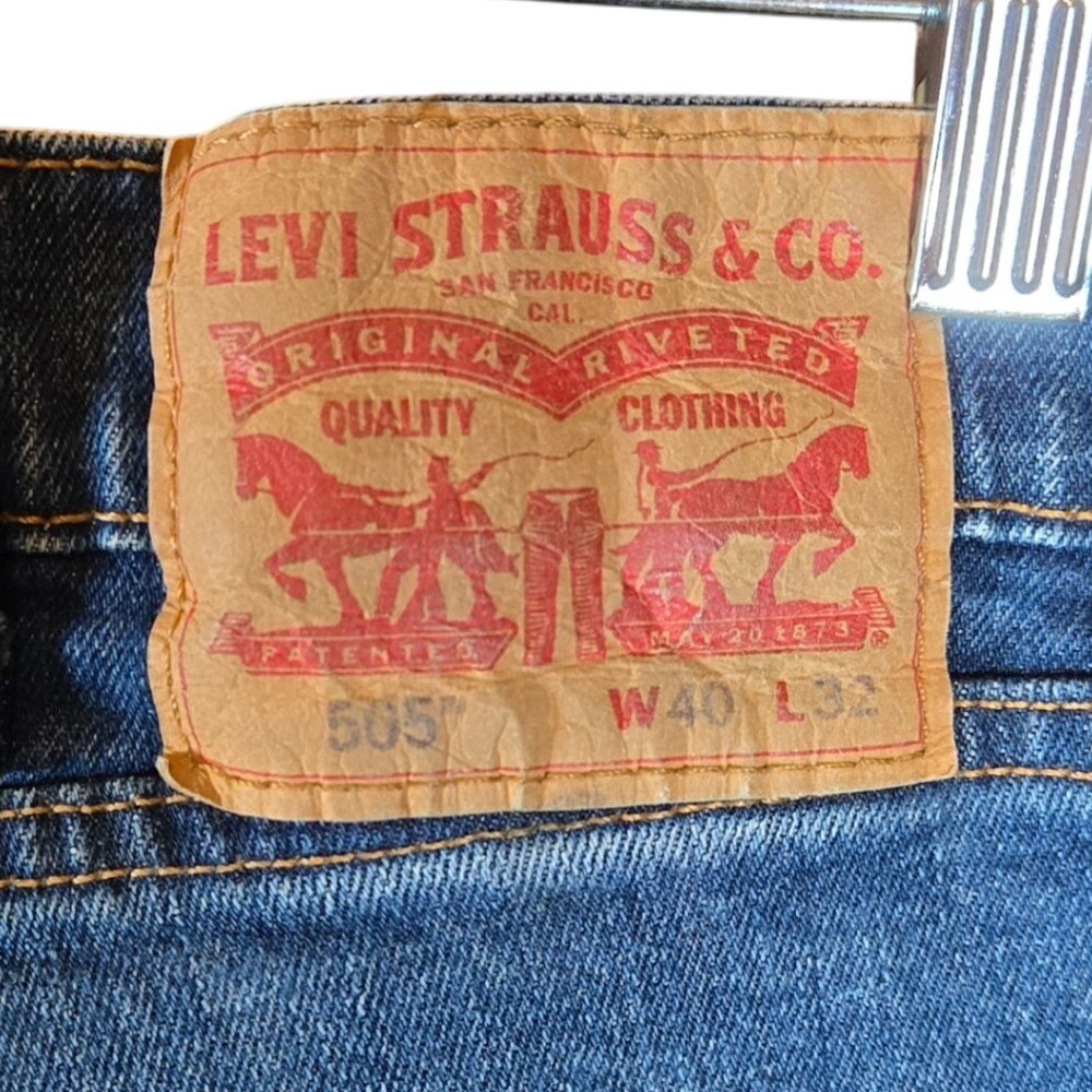 Levi Strauss 505 Jeans W40 L32 Blue Denim Straight Fit Zip Fly